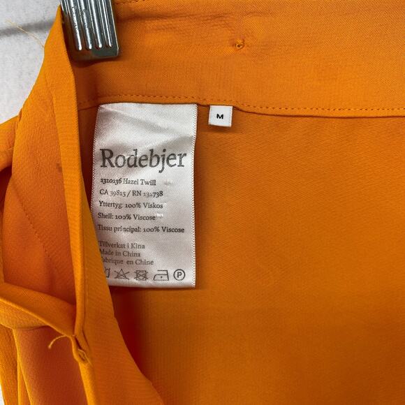 RODEBJER Skirt M Hazel Twill Wrap Midi Ruffled Flounce Tie Side Viscose Orange - Picture 8 of 15